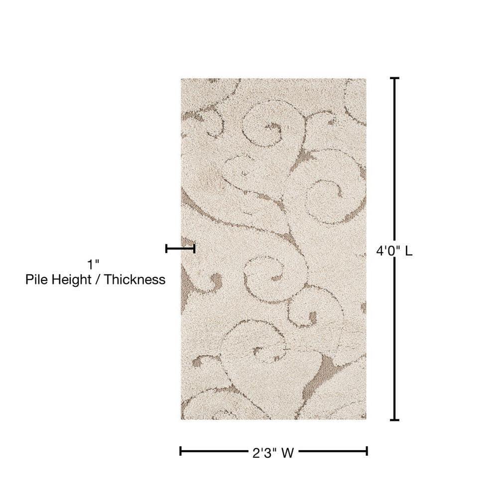 Florida Shag SG455 Power Loomed Indoor Accent Rug - Cream/Beige - 2'3"x4' - Safavieh.