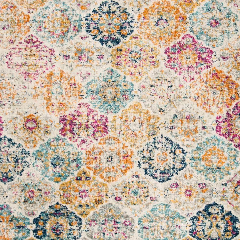 Madison MAD611 Power Loomed Indoor Area Rug - Cream/Multi - 6'7"x6'7" - Safavieh