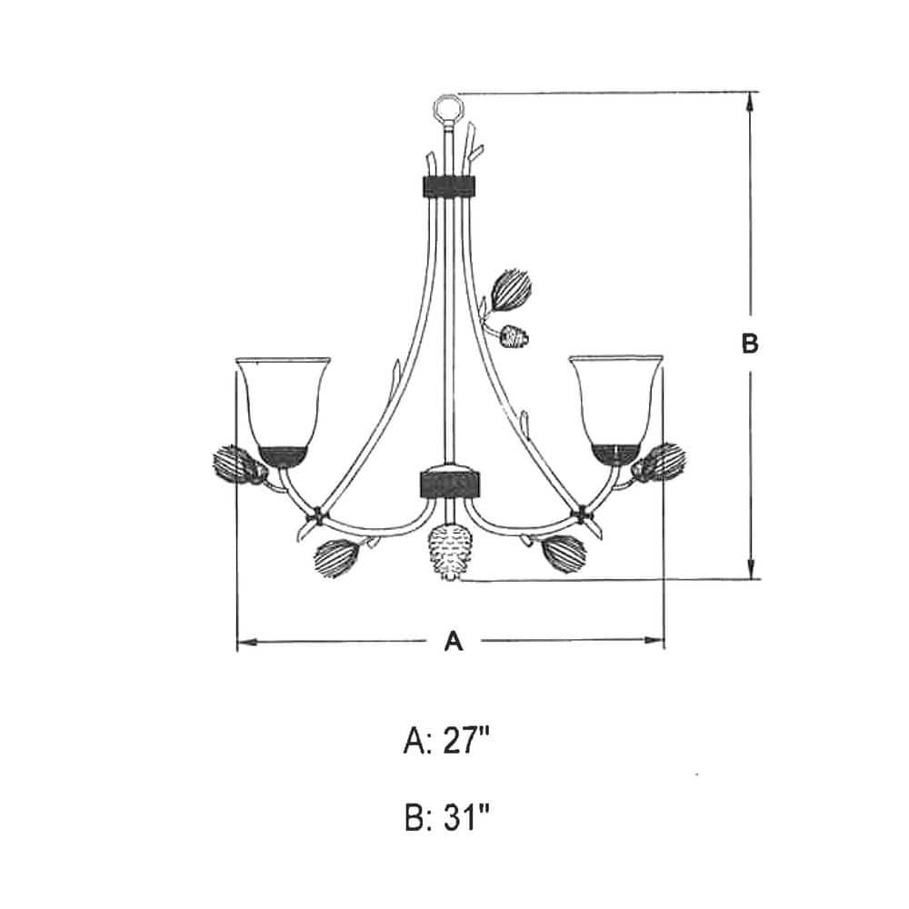 Vaxcel Sierra 6 - Light Chandelier in  Black Walnut