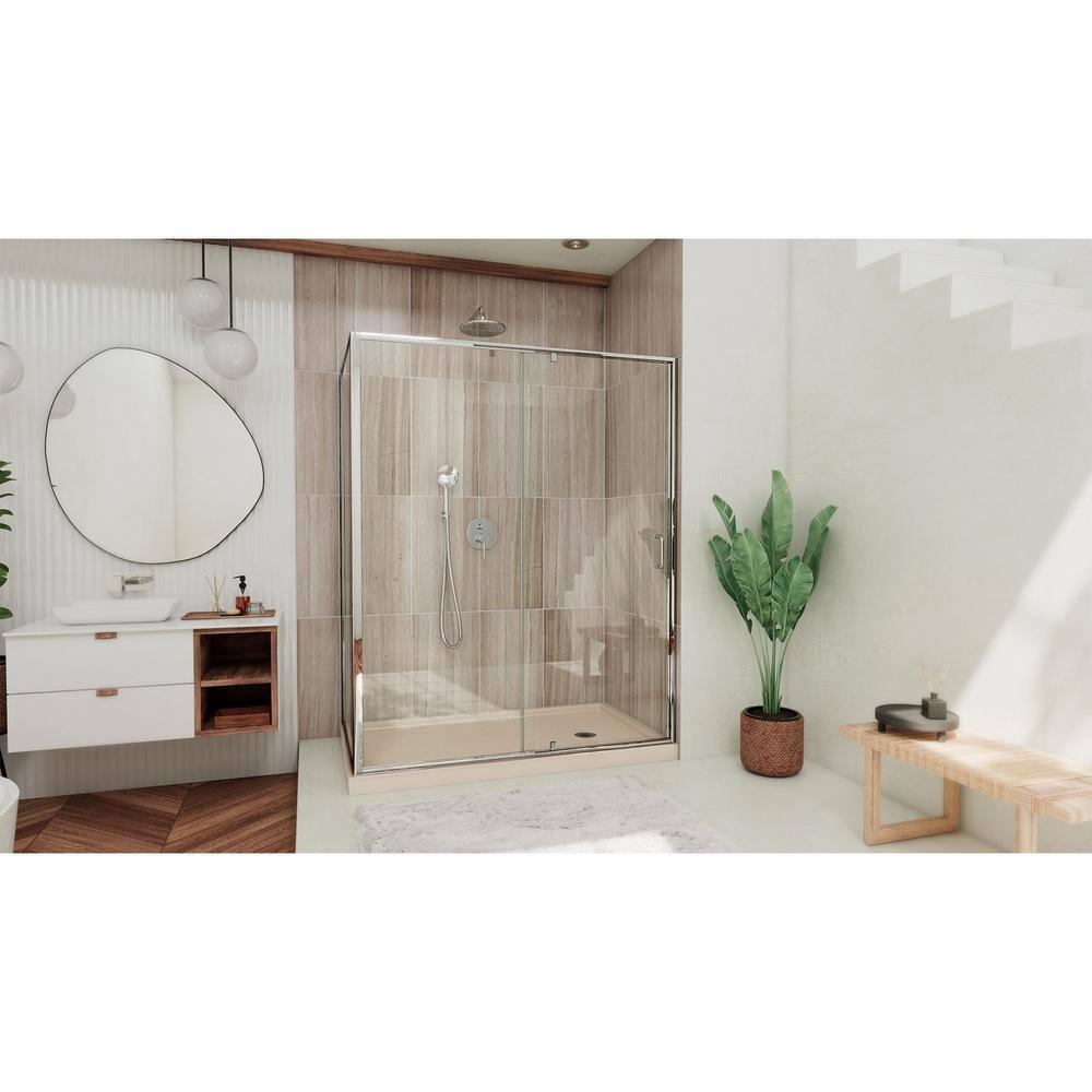 Flex 48" x 74.75" Rectangle Pivot Shower Enclosure with Base Included