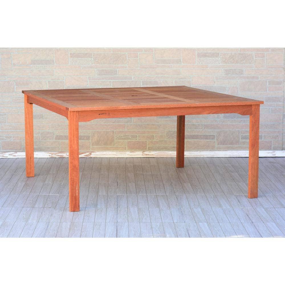 Amazonia Provence 9-Piece  Solid Wood 100% FSC and Eco-Friendly Wicker Square Patio Dining