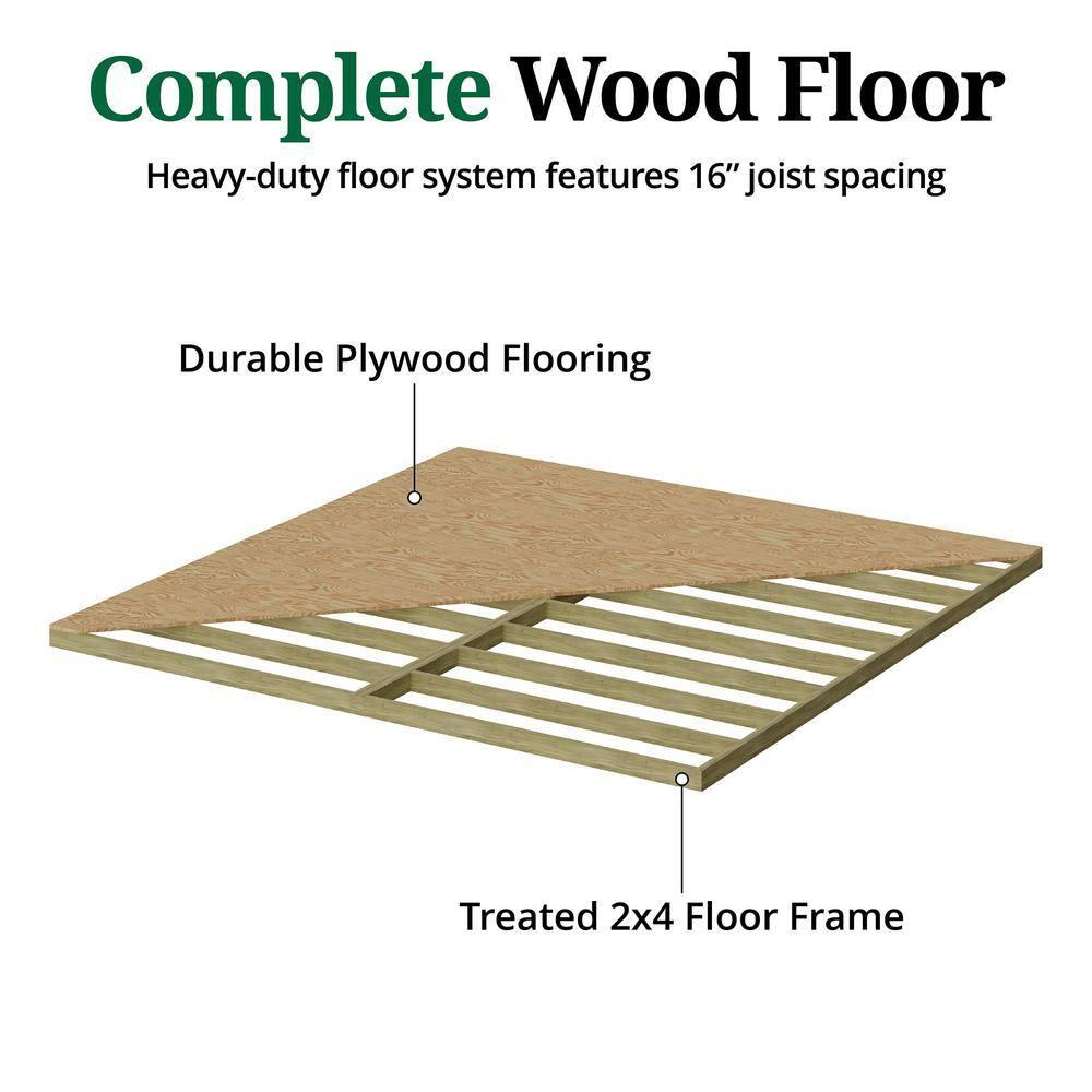 Little Cottage Co. 12x12 Classic Workshop Shed with Operable Windows and Floor, Outdoor Wood Storage Do-It-Yourself Precut Kit