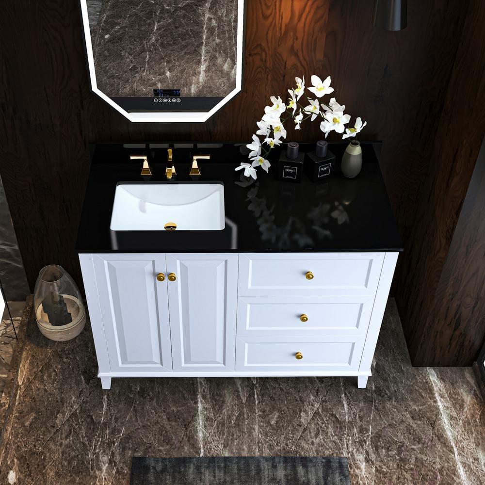 Hannah 48" White Birch Freestanding Bathroom Vanity with Quartz Top