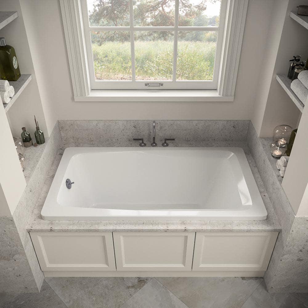 Streamline Bath 60'' x 32'' Acrylic Soaking Drop-In Bathtub, Drain Included N-4400-757-BNK