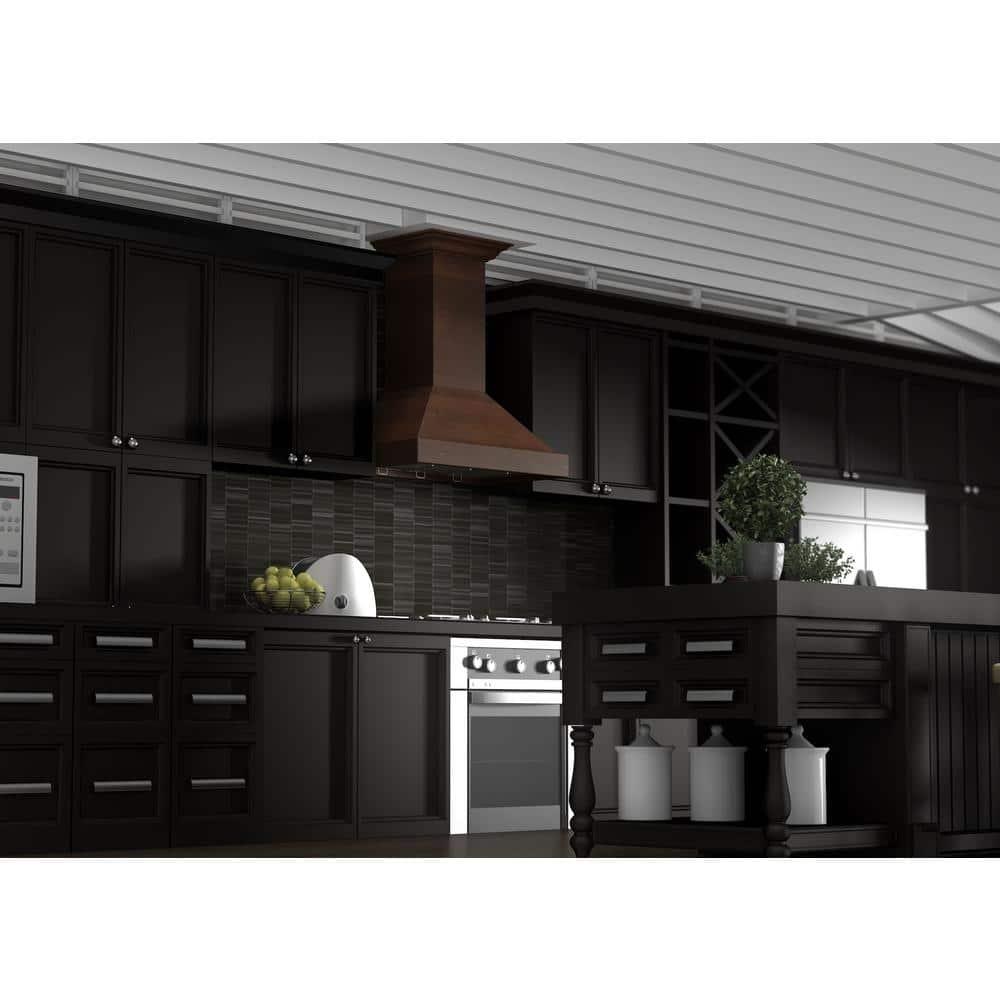 ZLINE ZLINE 30 in. Convertible Vent Wooden Wall Mount Range Hood in Antigua & Walnut KBRR-30
