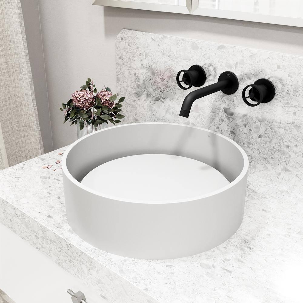 Cass 3" H Two Handle WaterSense Wall Mount Bathroom Faucet
