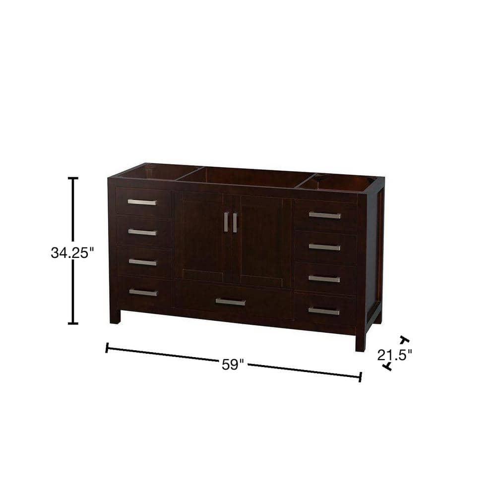 Wyndham Collection Sheffield 59" Freestanding Single Vanity Base Only