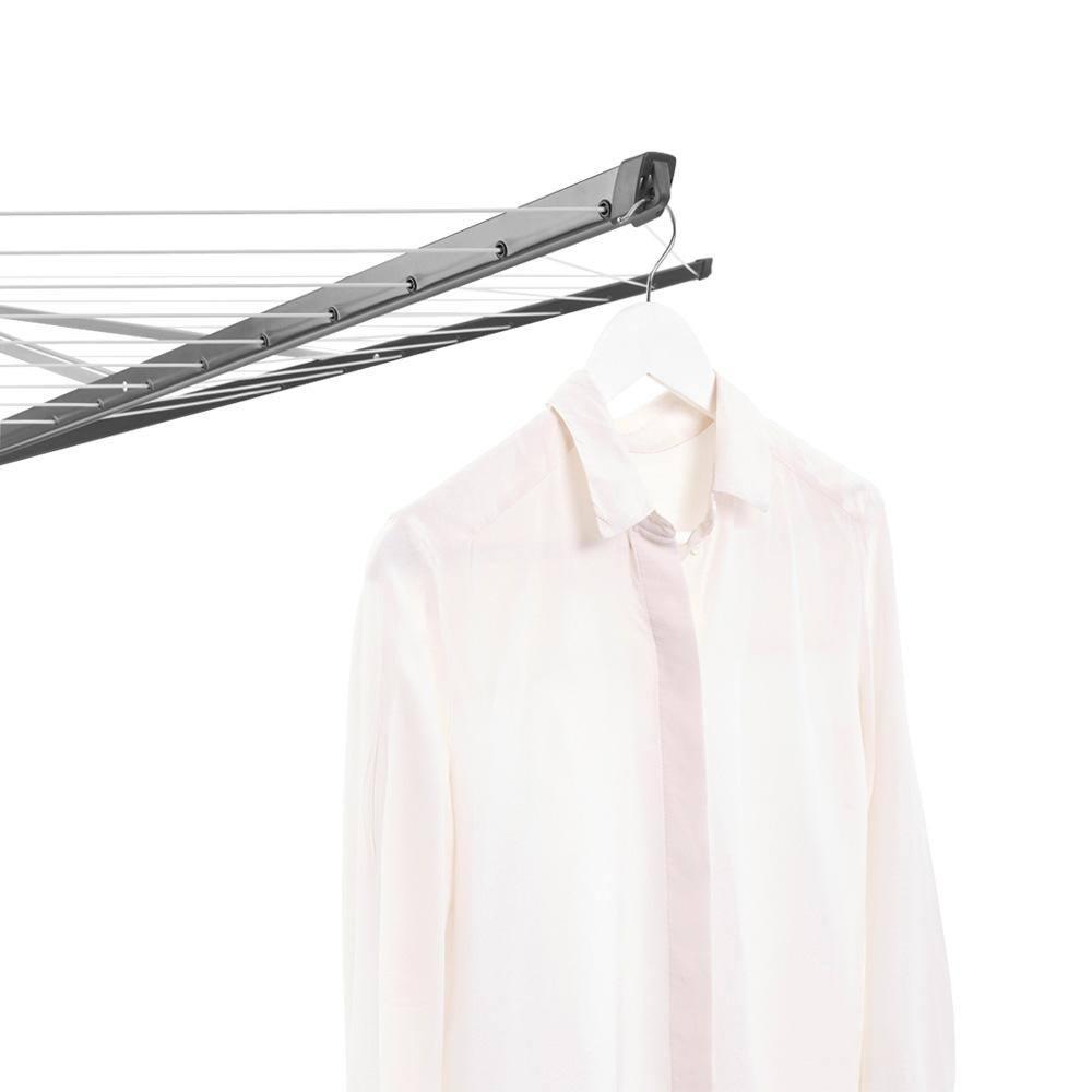 Anthracite Height Adjustable Steel Outdoor Rotary Clothesline with Cover and Clothespins
