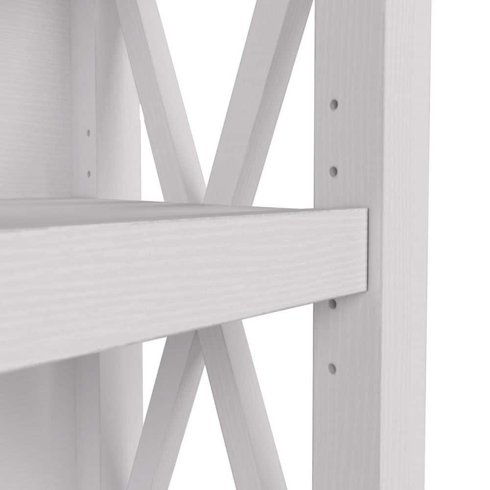 65.98" 5 Shelf Key West Bookshelf Pure White Oak - Bush Furniture: Wall Attachment, MDF Laminate