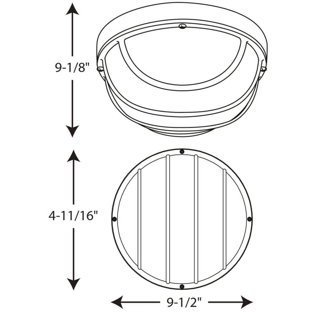 Progress Lighting Bulkheads 1-Light LED Wall/Ceiling Bulkhead, Aluminum, White, Cage Design Shade
