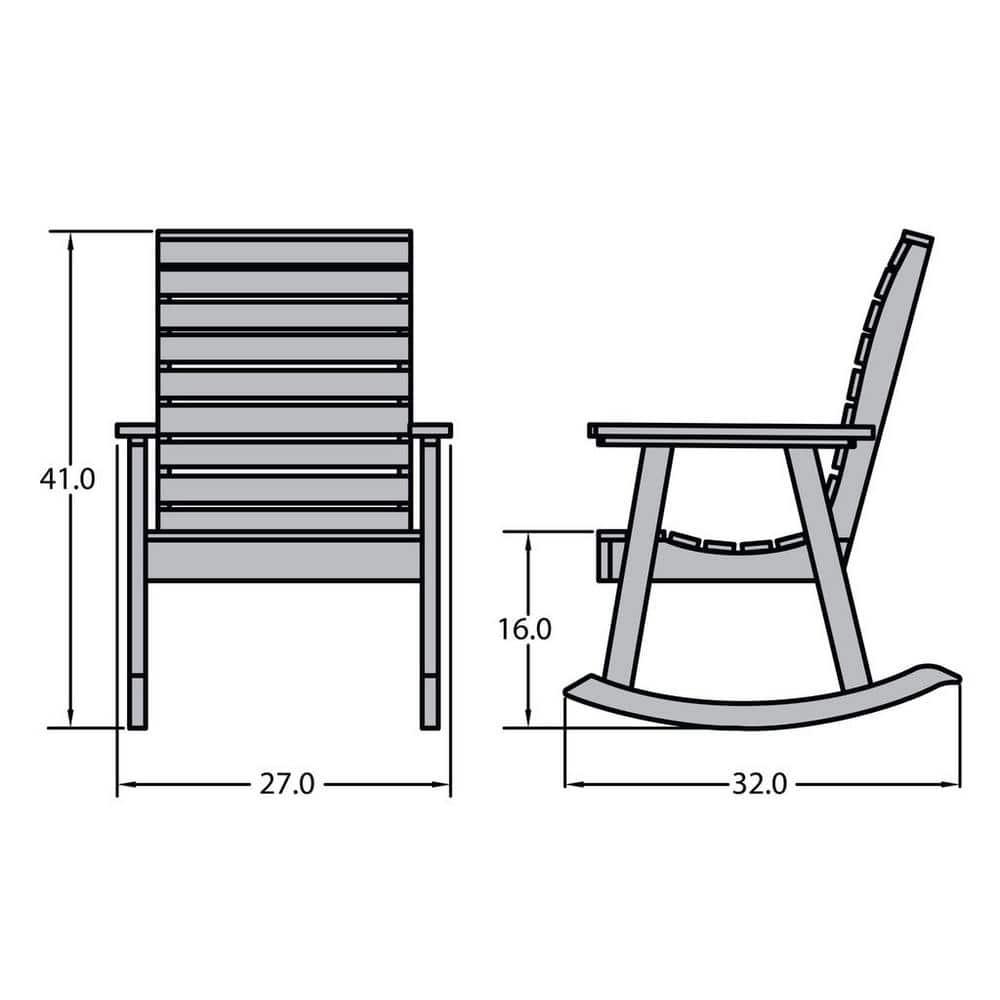 Weatherly Gray Eucalyptus Outdoor Rocking Chair with Arms