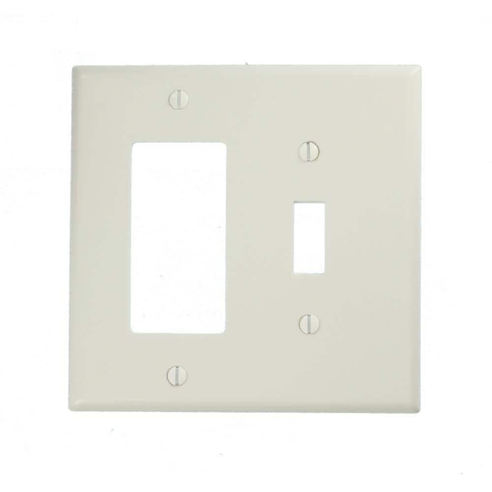 White Thermoset Plastic 2-Gang Toggle/Decora Wallplate