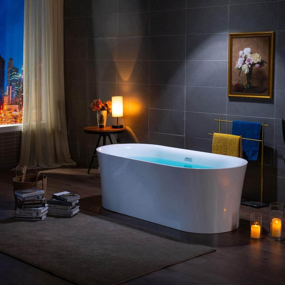 Freestanding Soaking Acrylic Curved Design Bathtub