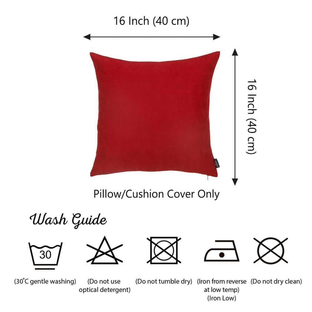 MIKE & Co. NEW YORK Honey Set of 4 Decorative Throw Pillow Cover Solid Color Red 16" x 16"