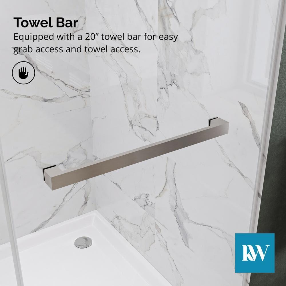 AZUPIN 60'' W 66'' H Frameless Rectangle Reversible Shower Enclosure AZ-DS01-6066-BR