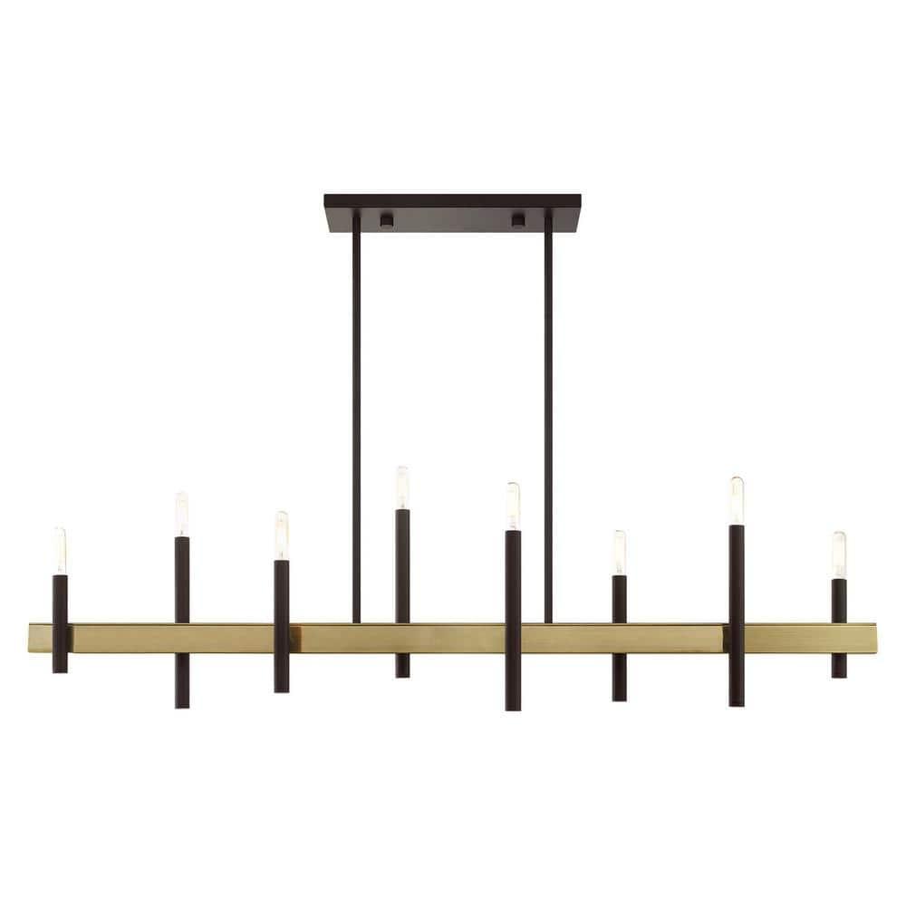 Gracie Oaks 8 Light Black Medium Chandelier With Brushed Nickel Accents