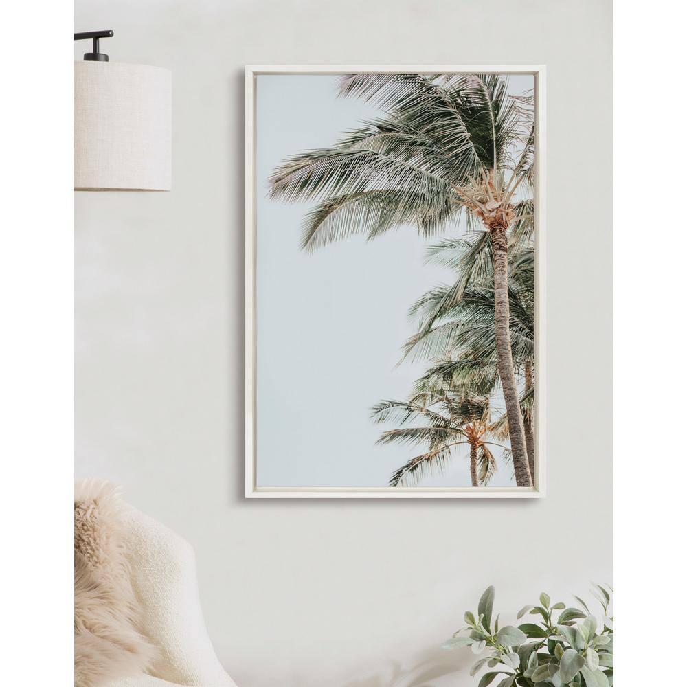 Kate and Laurel Sylvie Palm Trees Framed Canvas by Alicia Abla, 23x33, White