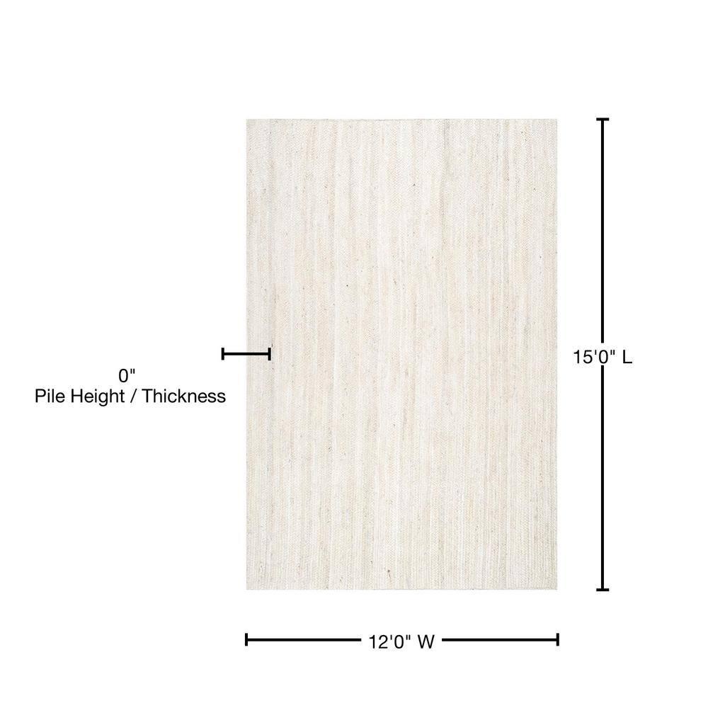 nuLOOM Rigo Hand Woven Farmhouse Jute Area Rug, 12' x 15', Off-white