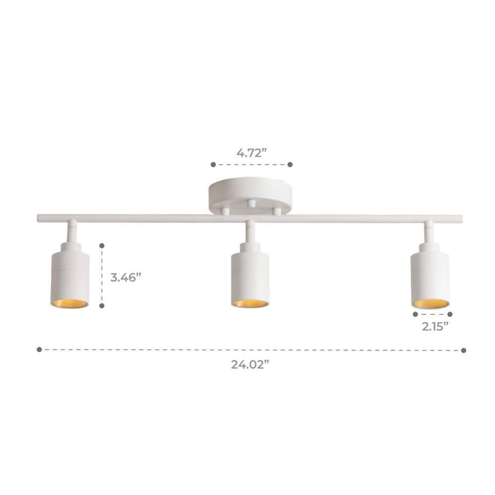 Shura 3-Light Integrated LED Track Light with Rotatable Heads, 2 ft. Fixed Track Lighting Kit, 3000k, 1470 Lumens