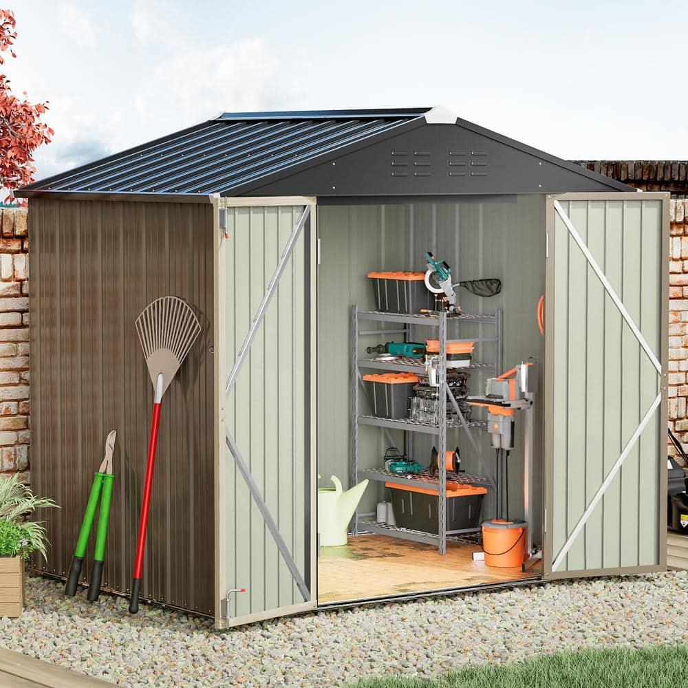 Devoko 8 ft. W x 6 ft. D Metal Storage Shed
