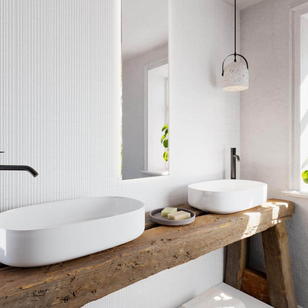 Supreme Tile Nova 1.97 in. X 11.81 in. Polished Ceramic Subway Wall Tile