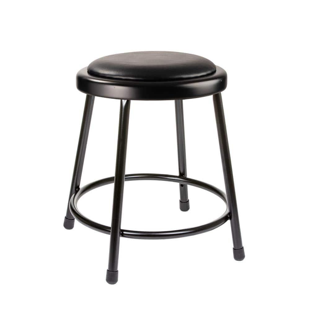 2pk 18" Heavy Duty Vinyl Padded Steel Barstool Black - Hampden Furnishings: No Assembly, Modern Style, 300lb Capacity