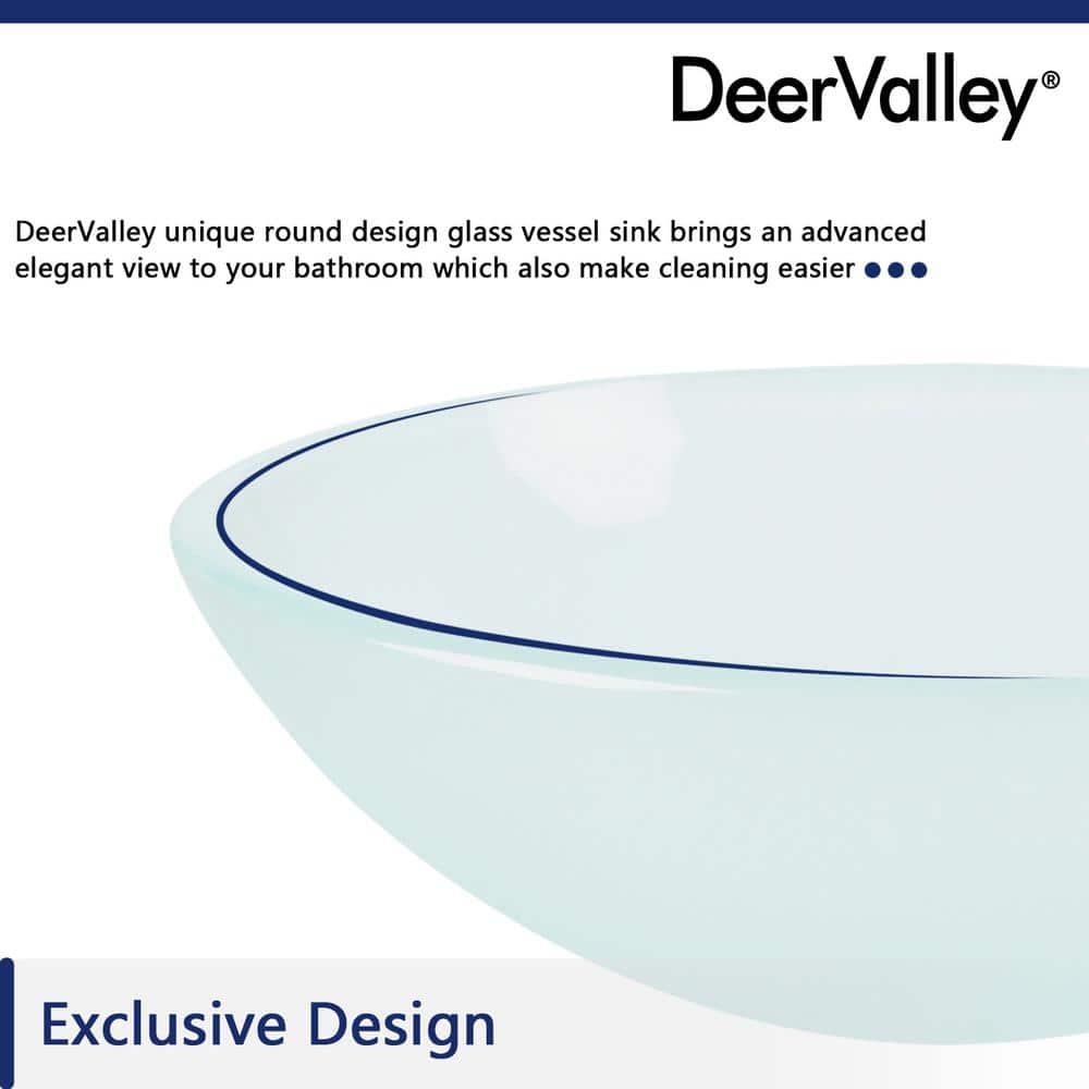 DeerValley Symmetry 16.5'' Circular Glass Vessel Bathroom Sink