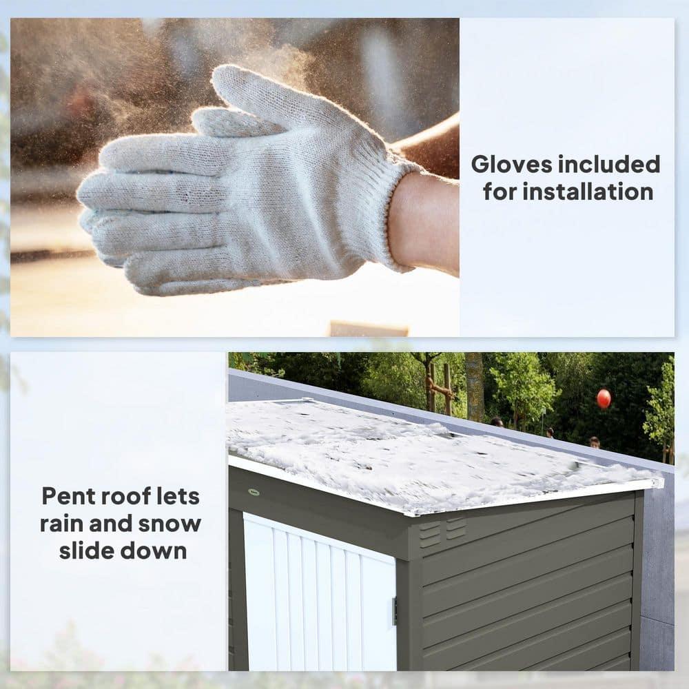 Outsunny 6' x 4' Outdoor Storage Shed, Metal Garden Shed with Lockable Door and Gloves, Tool Shed for Backyard Garden Patio Lawn | Wayfair