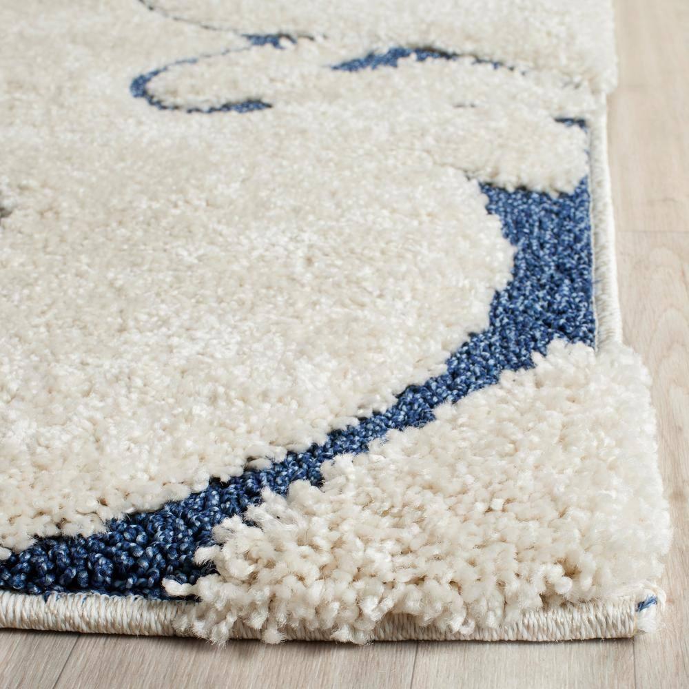 Florida Shag SG455 Power Loomed Indoor Area Rug - Cream/Blue - 9'6"x13' - Safavieh.