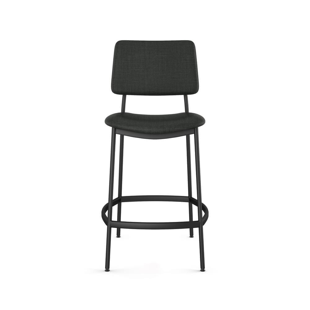 Amisco Sullivan 26 In. Counter Stool - Black Polyester / Black Metal