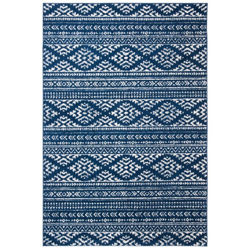 Tulum TUL272 Power Loomed Area Rug - Navy/Ivory - 5'3"x7'6" - Safavieh.