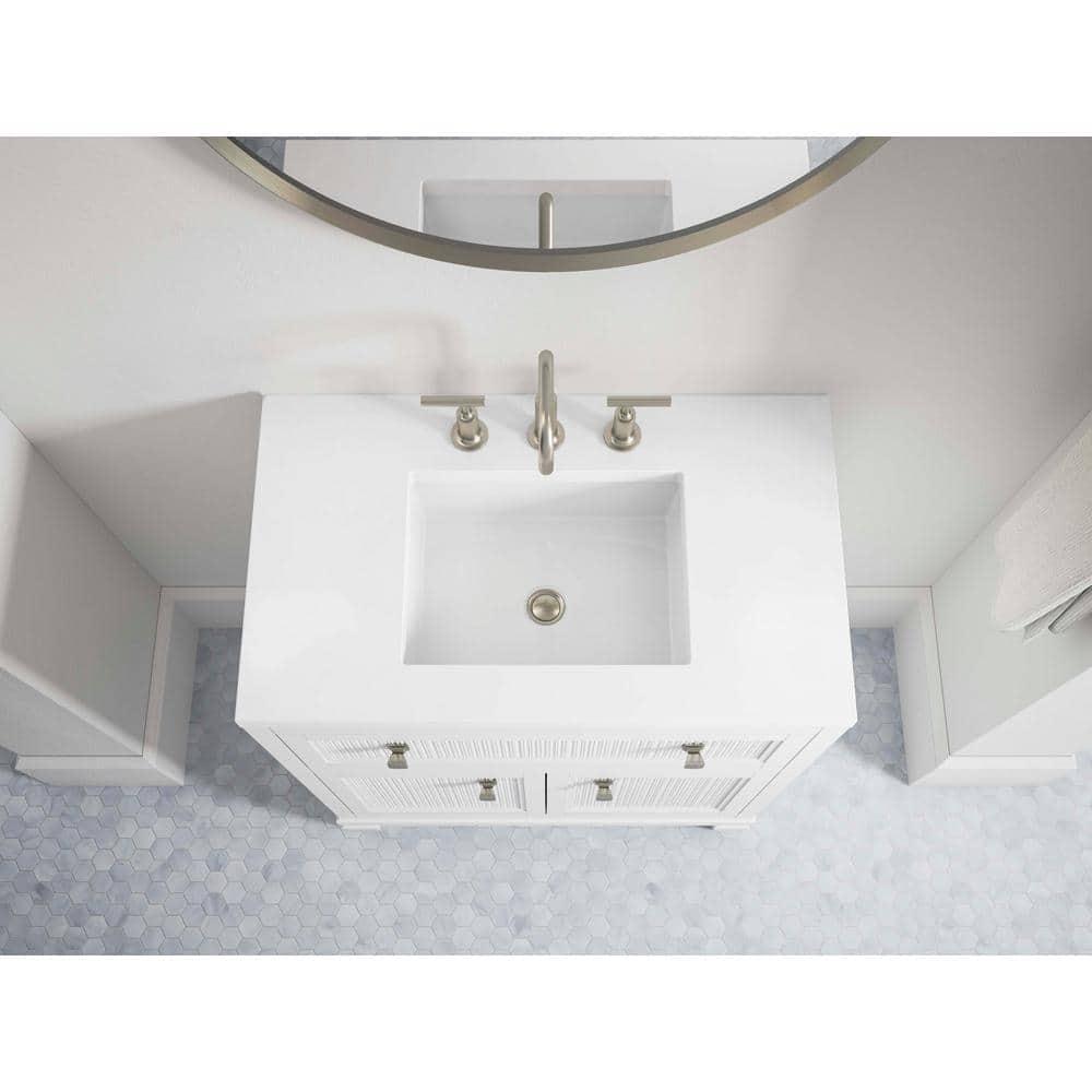 Hearthaven 30'' Free Standing Single Bathroom Vanity Cabinet with Sink and Quartz Top