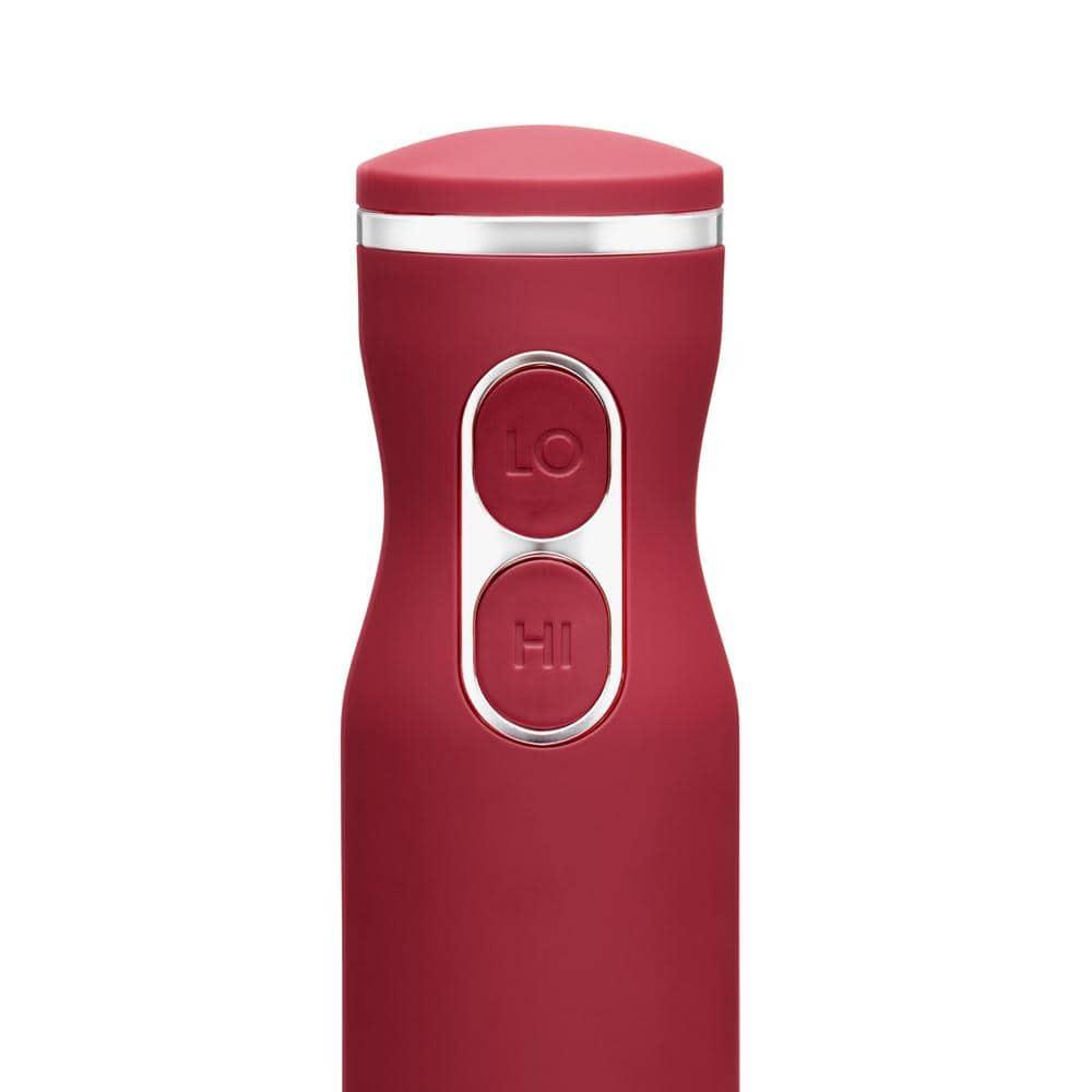 Chefman Multi-Speed Immersion Hand Blender with Stainless Steel Blades, 300W, Multi Purpose, Red