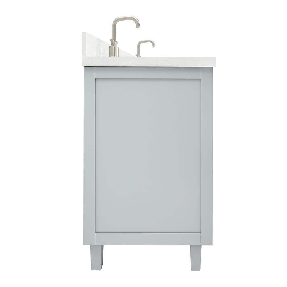 Ariel Monrow 66 Inch Double Oval Sink Bathroom Vanity With Carrara White Quartz Countertop