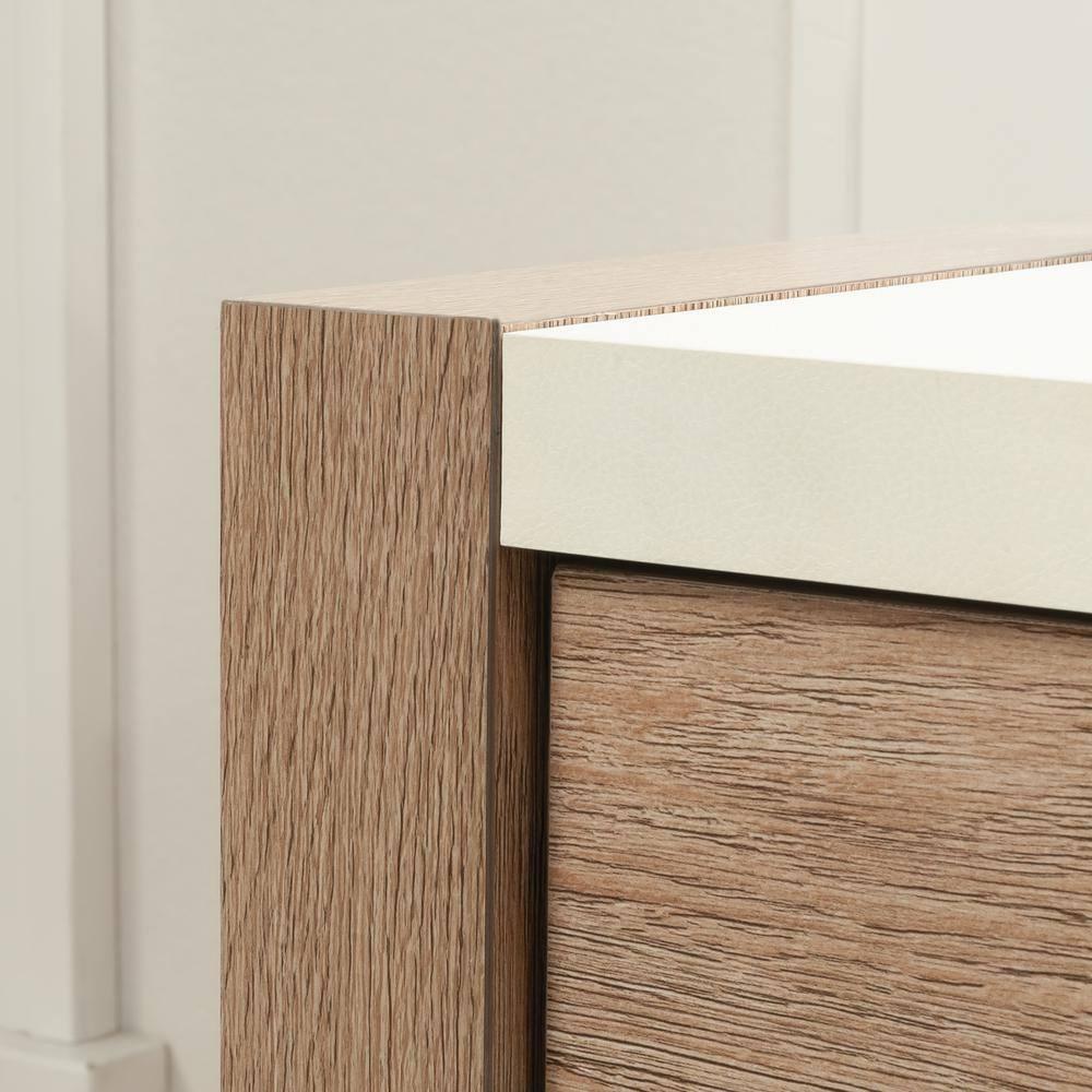 Sauder Dixon City 2 Drawer Lateral File Cabinet Brushed Oak: Lockable, 20" Deep Office Storage, MDF Construction