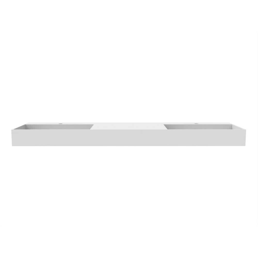 Juniper 72" Rectangular Modern Wall-Mounted Bathroom Sink with Concealed Drain Plate