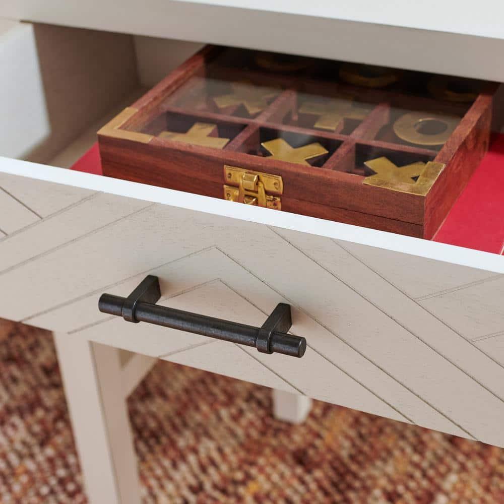 Ajana 1 Drawer Accent Table - Distressed White - Safavieh.