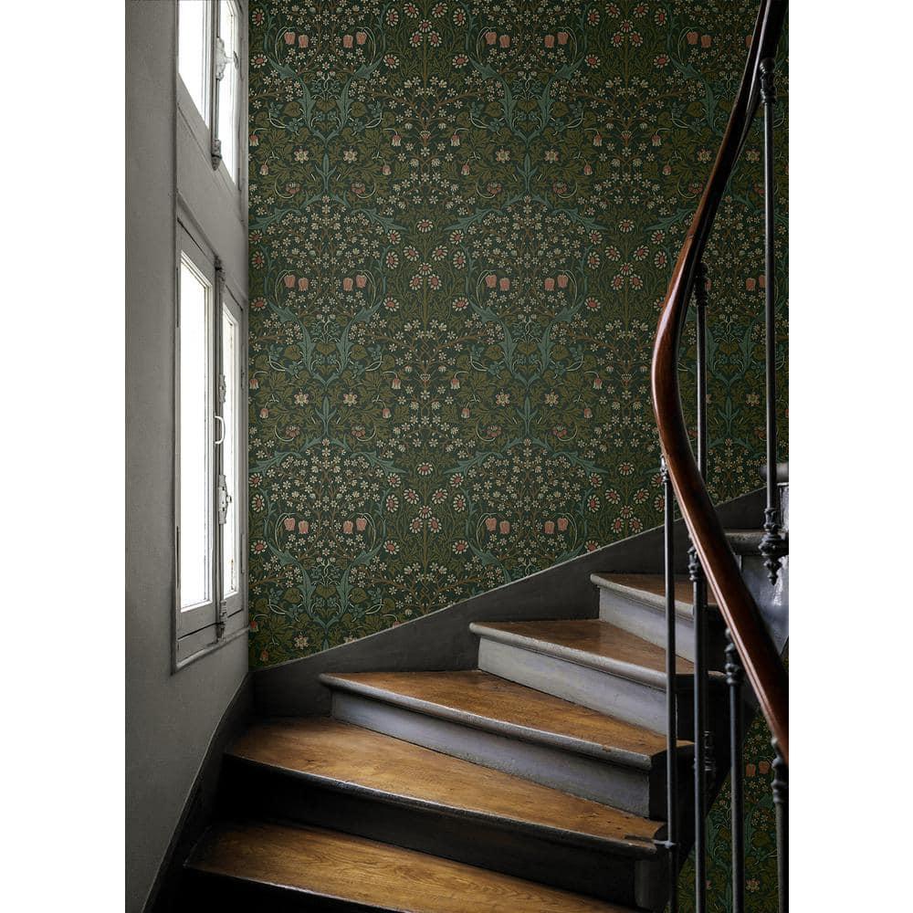NextWall Greenery Victorian Garden Floral Peel and Stick Wallpaper