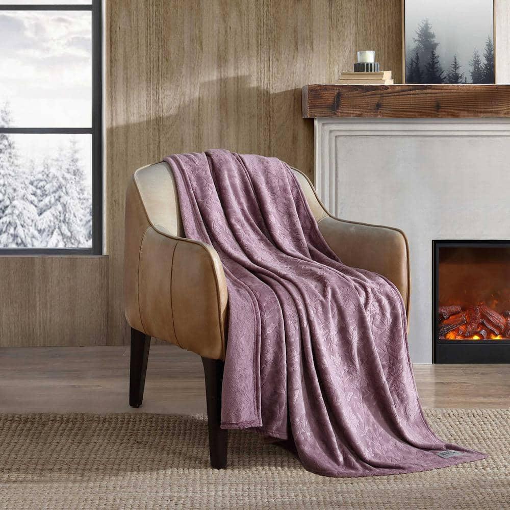 Eddie Bauer Eddie Bauer Woodblock Floral Embossed Signature Plush Throw Blanket