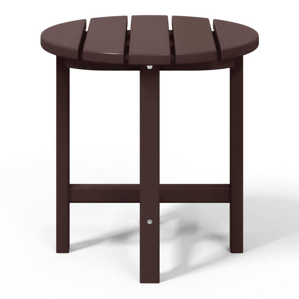 Polytrends   Altura Eco-friendly All Weather  Round 18" Side Table Dark Brown