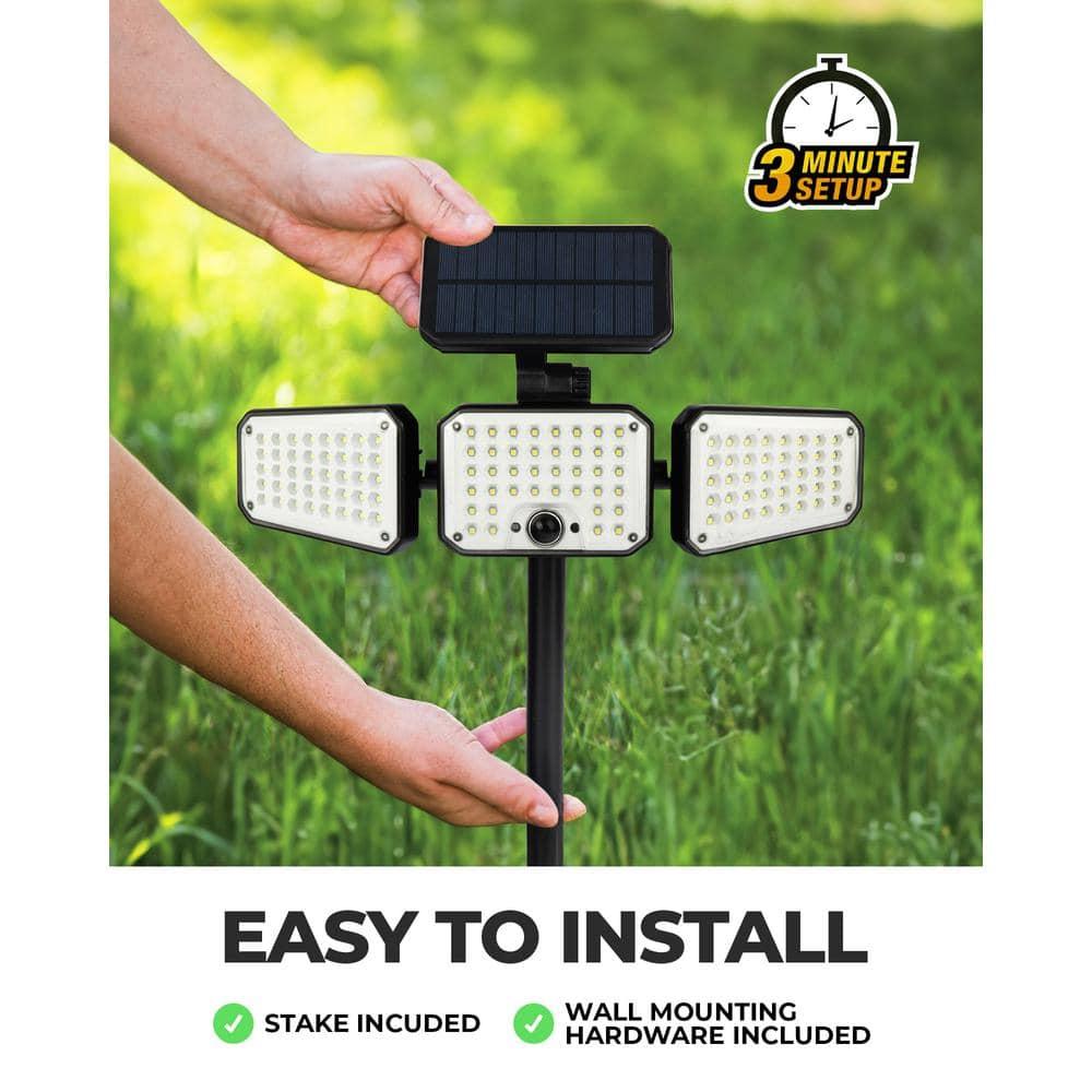 Bell+Howell Bionic Solar Powered Floodlight Max, Motion Activated, Wide Angle, and Weather Resistant