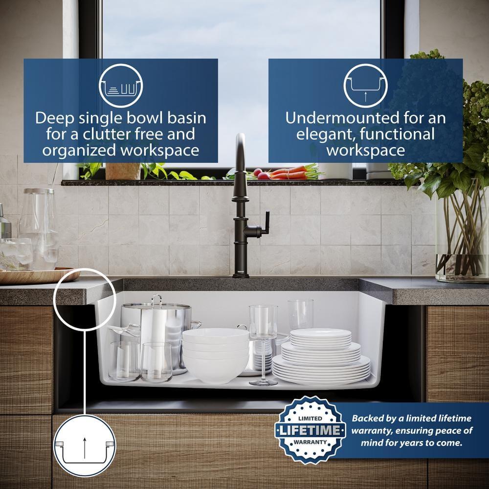 Karran Undermount Quartz Composite 31-3/4'' X 19-1/4'' Single Bowl Kitchen Sink