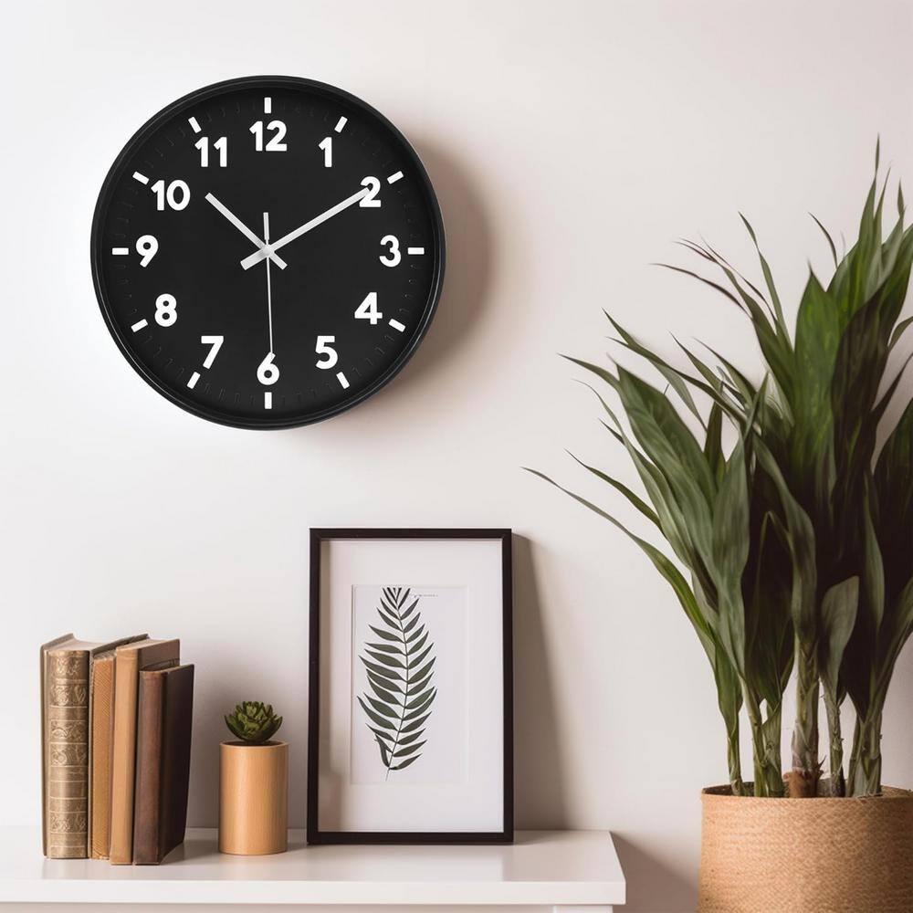 Warkul 12-Inch Wall Clock High-precision Battery Operated Easy-to-Read Silent Non-Ticking Quartz Clock Wall Art Decoration