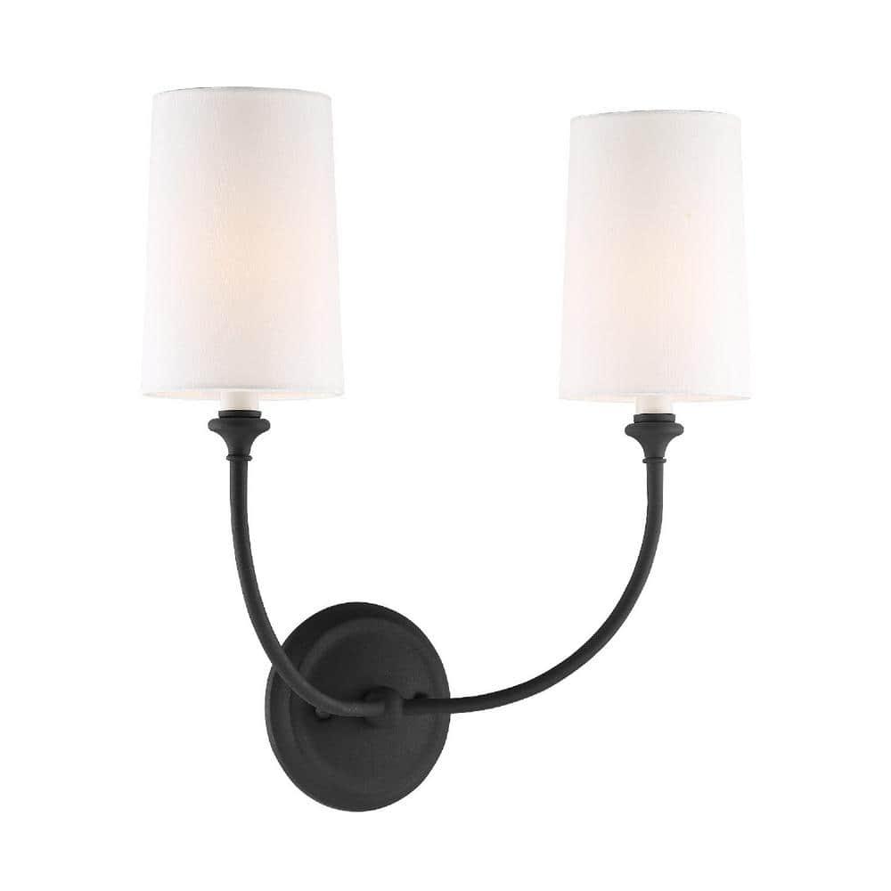 Crystorama Lighting Sylvan 2 - Light Sconce in  Black Forged