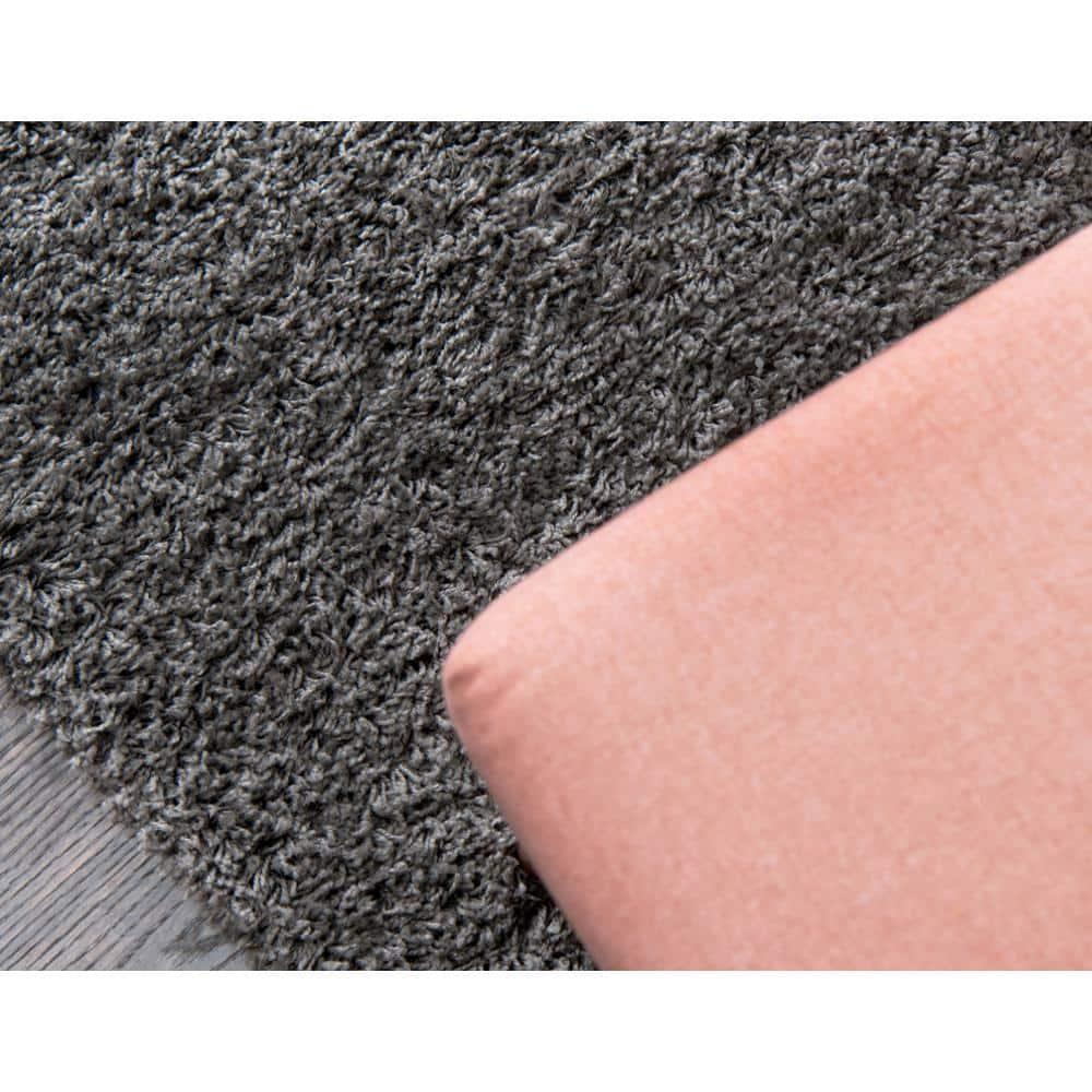 Unique Loom 6' 1 x 9' 0 Solid Shag Graphite Gray Area Rug