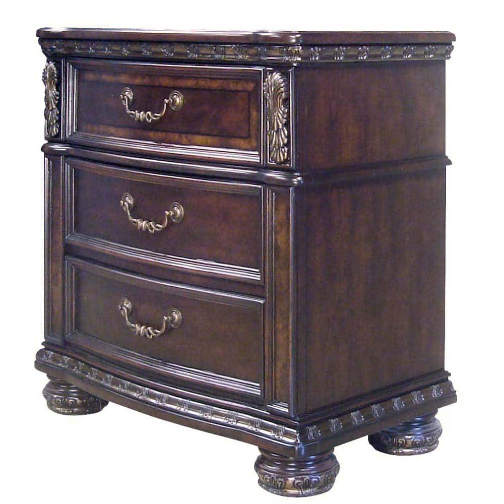 Steve Silver Monte Carlo Rich Cocoa Chocolate 3-drawer Wood Nightstand