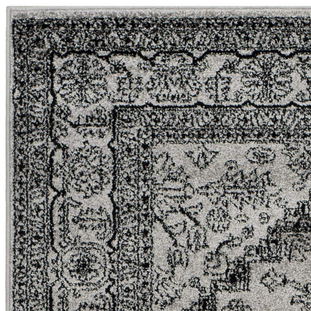 Adirondack ADR108 Power Loomed Area Rug - Silver/Black - 4'x6' - Safavieh.