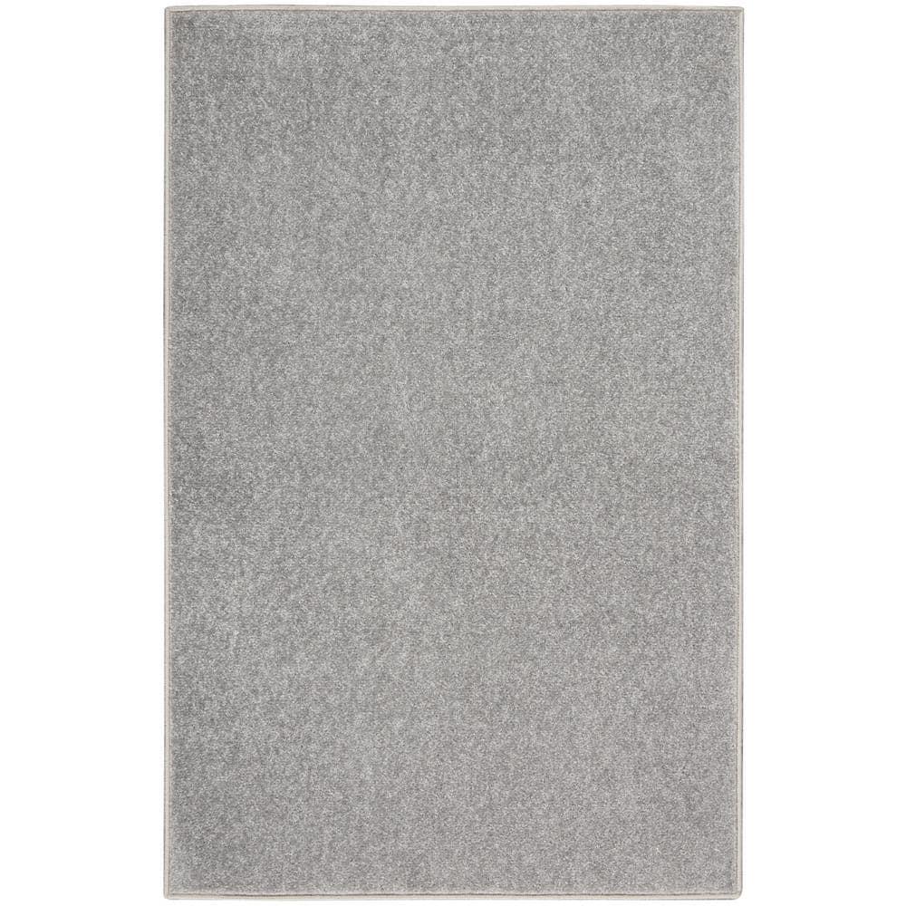 Nourison Essentials Easy Care Indoor Outdoor Area Rug - Silver Grey 2' x 4'