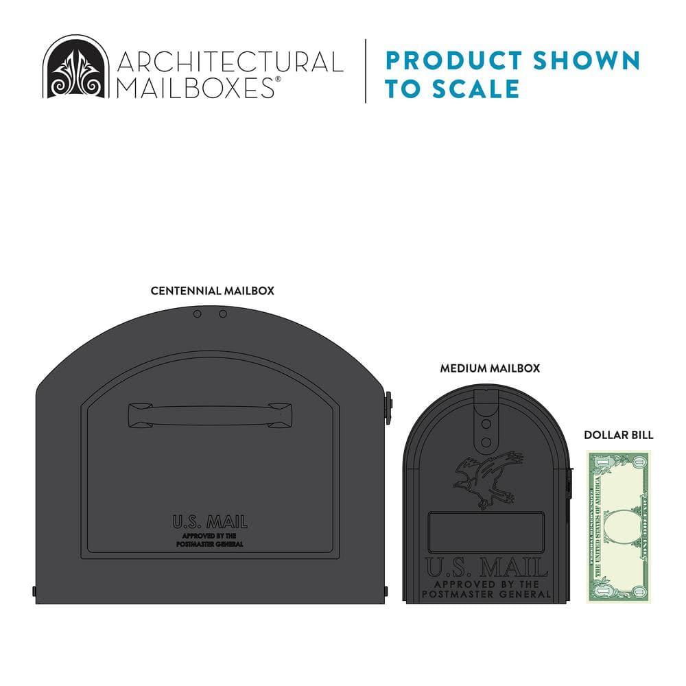 Architectural Mailboxes Centennial Post Mount Galvanized Steel Post Mount Pewter Mailbox