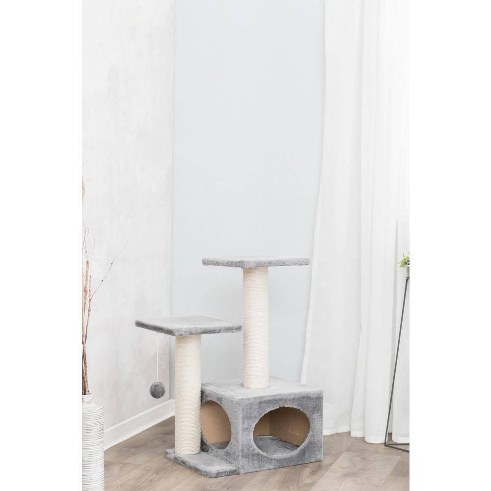 TRIXIE TRIXIE Valencia 28" Cat Tree, 3-Level Cat Tower, Sisal Scratching Posts, Plush Condo and Platforms, Dangling Cat Toy